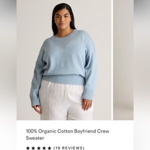 NWT Quince 100% Cotton Crew Neck Sweater — Small